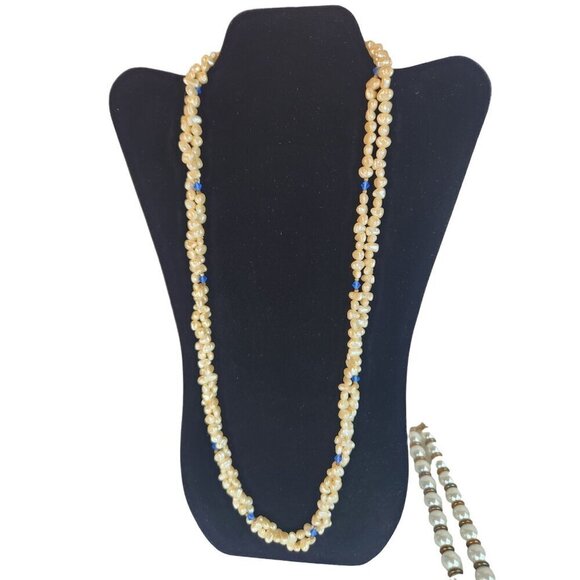 Faux Pearl Necklace Lot  - Classic & Unique Designs Multi-Strand & Single-Strand - Picture 15 of 16